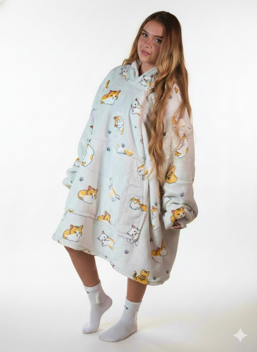 Cozy Meow 🐱 – Oversized Hoodie Blanket