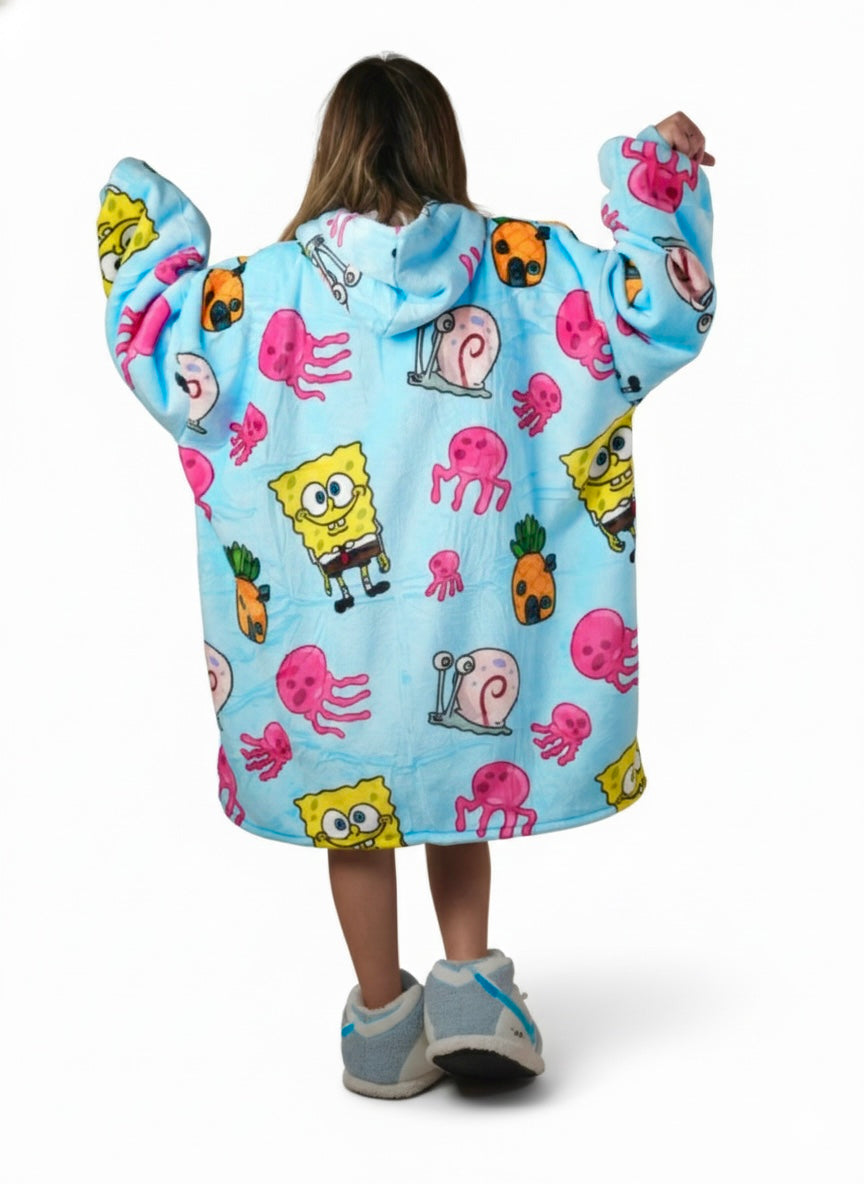 Cozy SpongeBob 🧽 – Oversized Hoodie Blanket