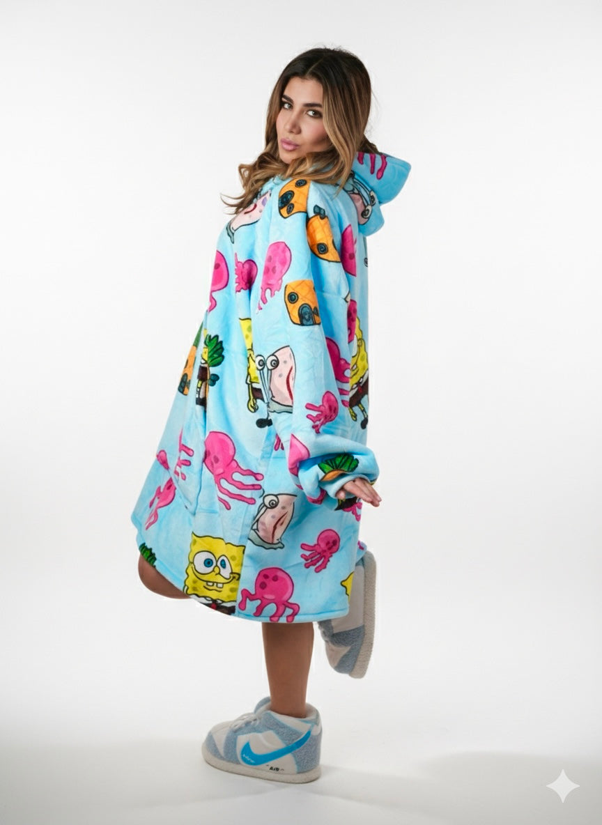 Cozy SpongeBob 🧽 – Oversized Hoodie Blanket