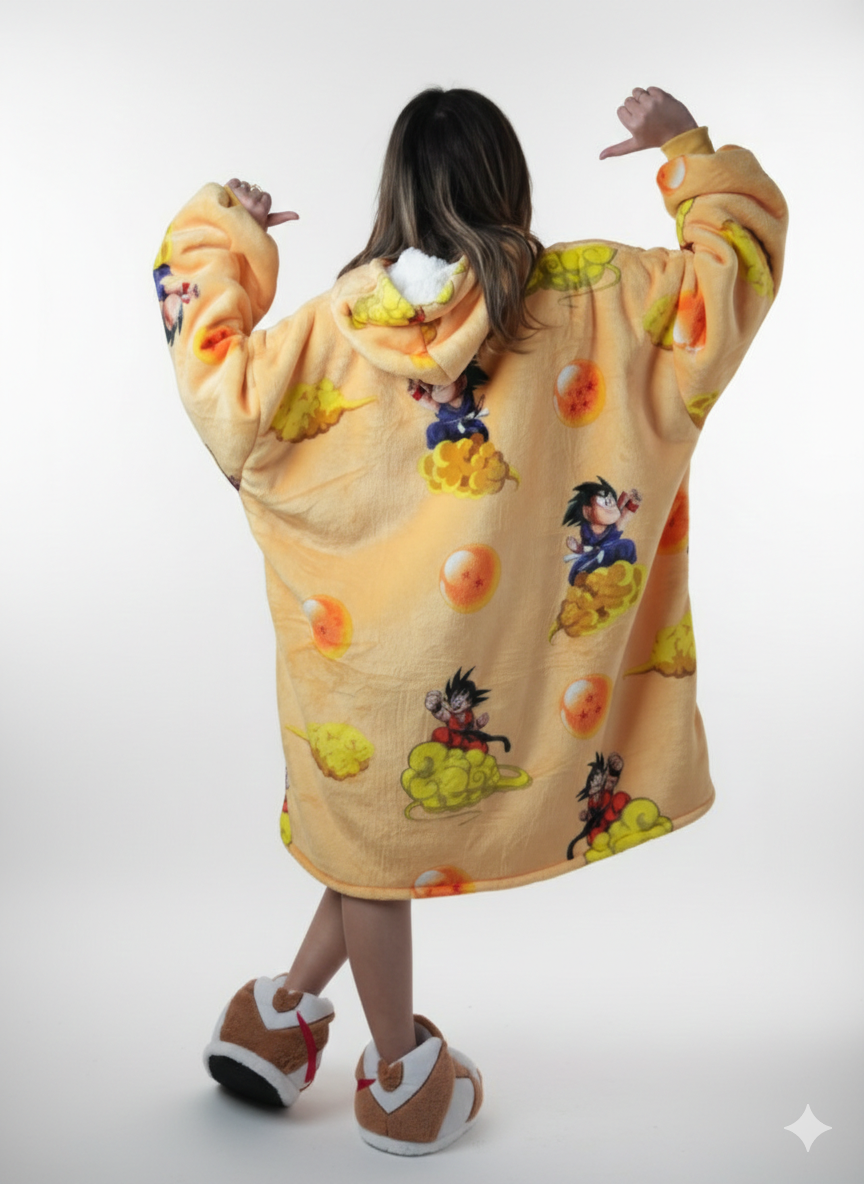 Cozy DragonBall 🐉 – Oversized Hoodie Blanket
