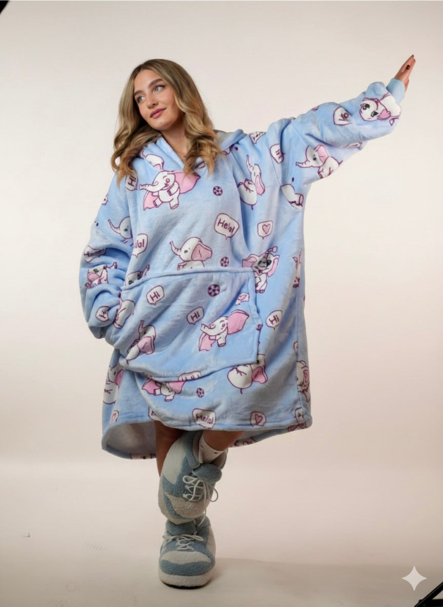 Cozy Elephant🐘 – Oversized Hoodie Blanket