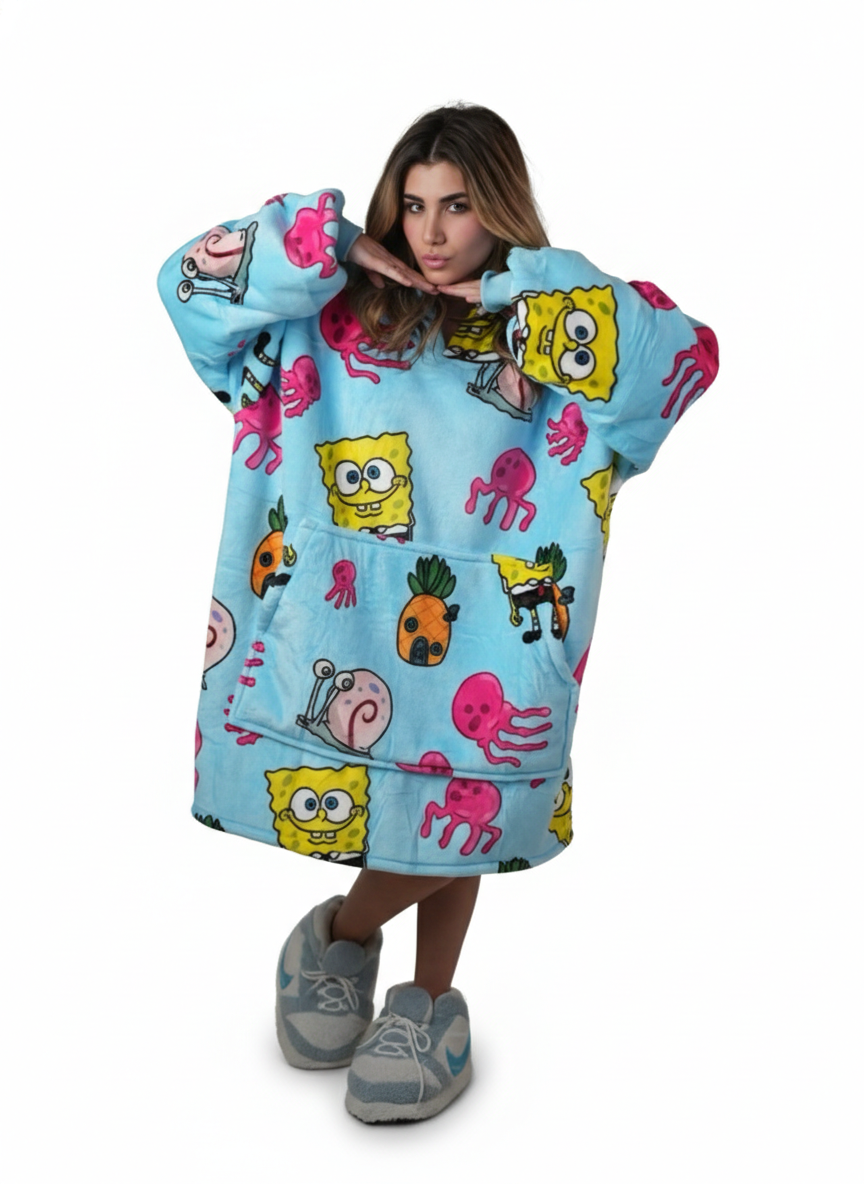 Cozy SpongeBob 🧽 – Oversized Hoodie Blanket