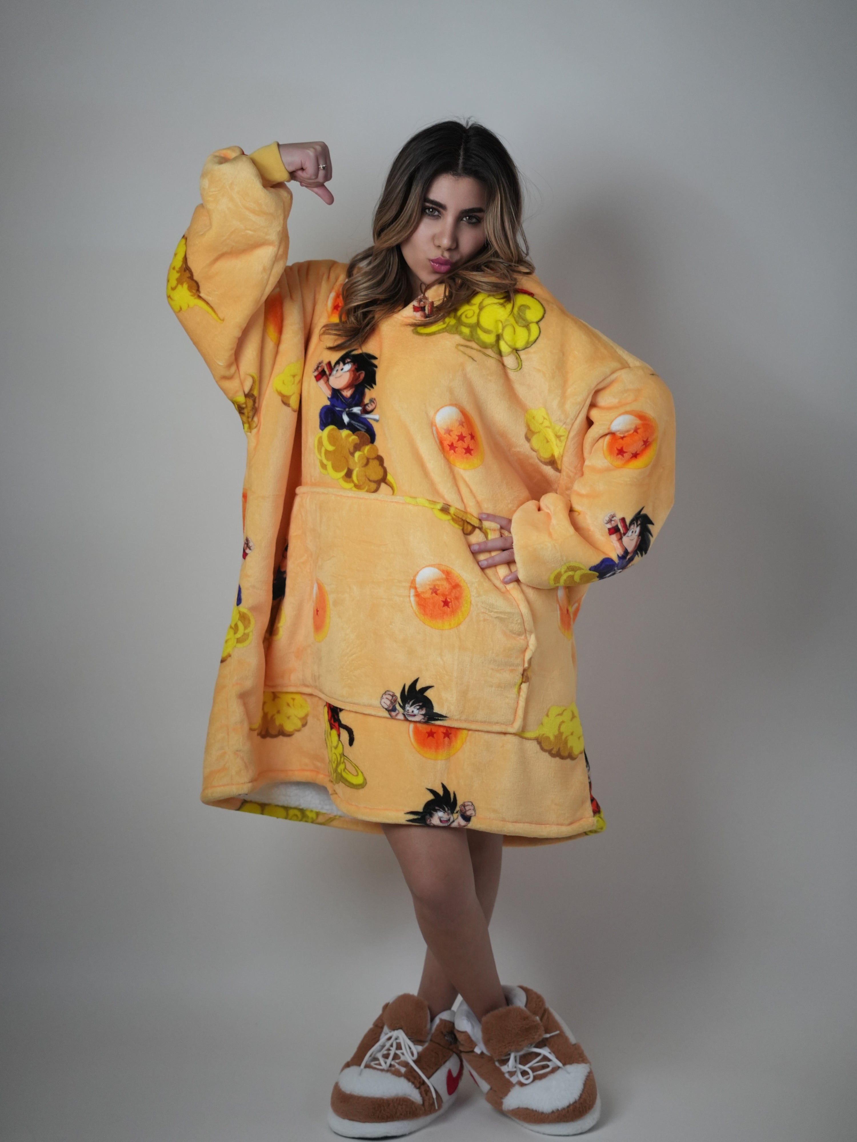 Cozy DragonBall 🐉 – Oversized Hoodie Blanket