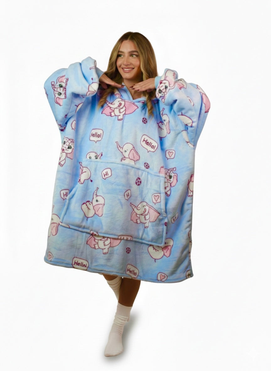 Cozy Elephant🐘 – Oversized Hoodie Blanket