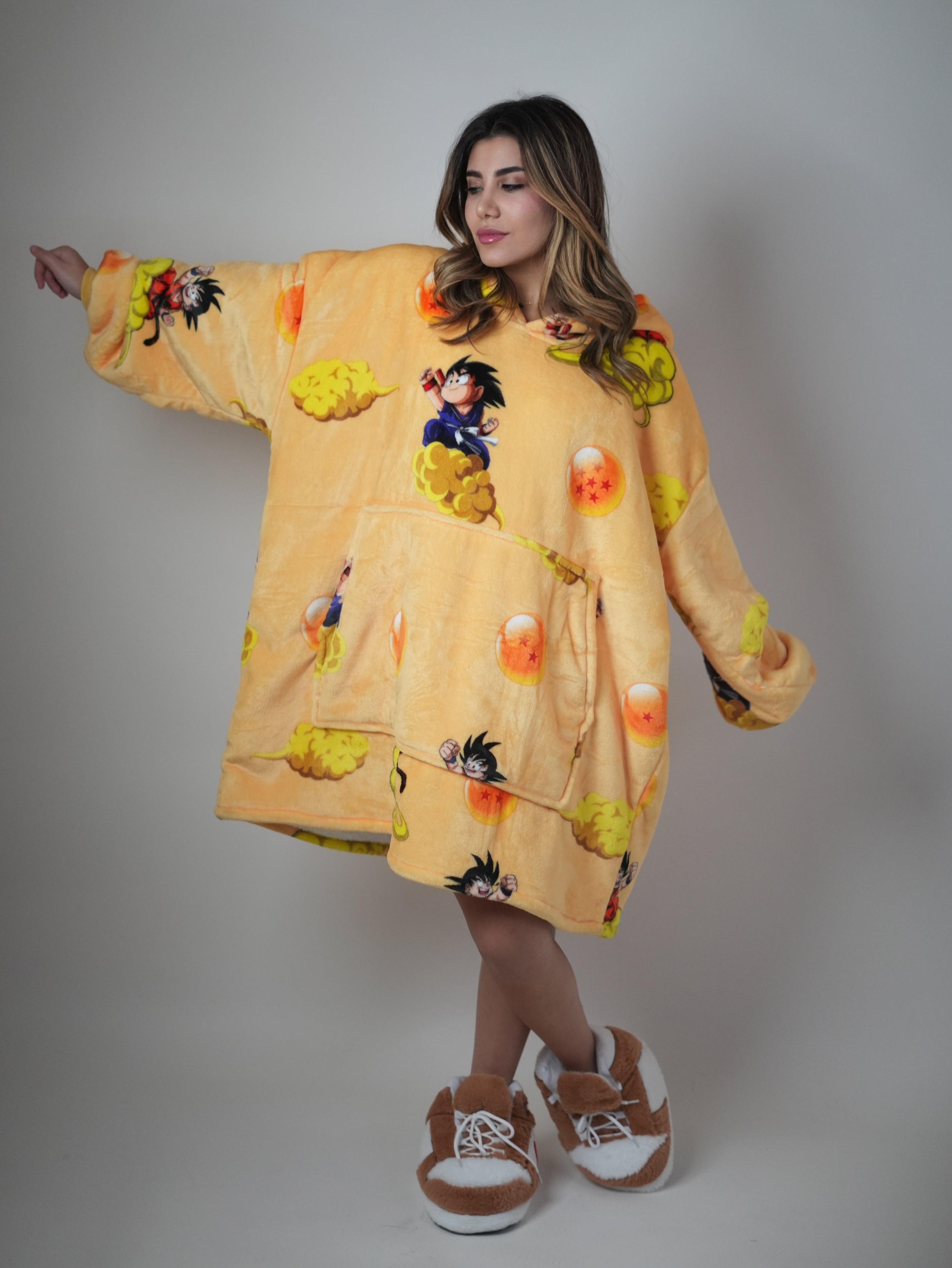 Cozy DragonBall 🐉 – Oversized Hoodie Blanket