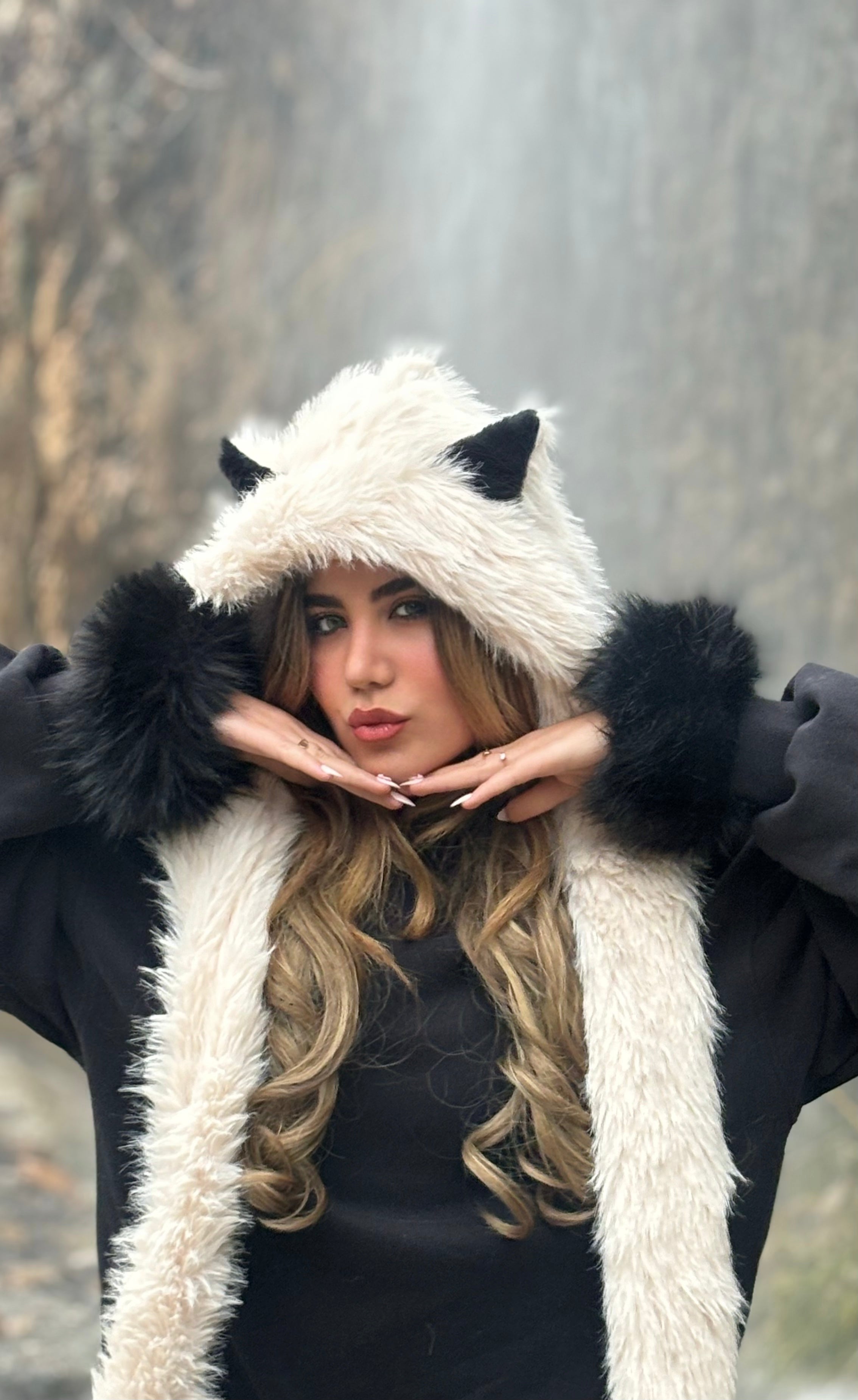 Snow Baby Hooded Scarf - Caramel