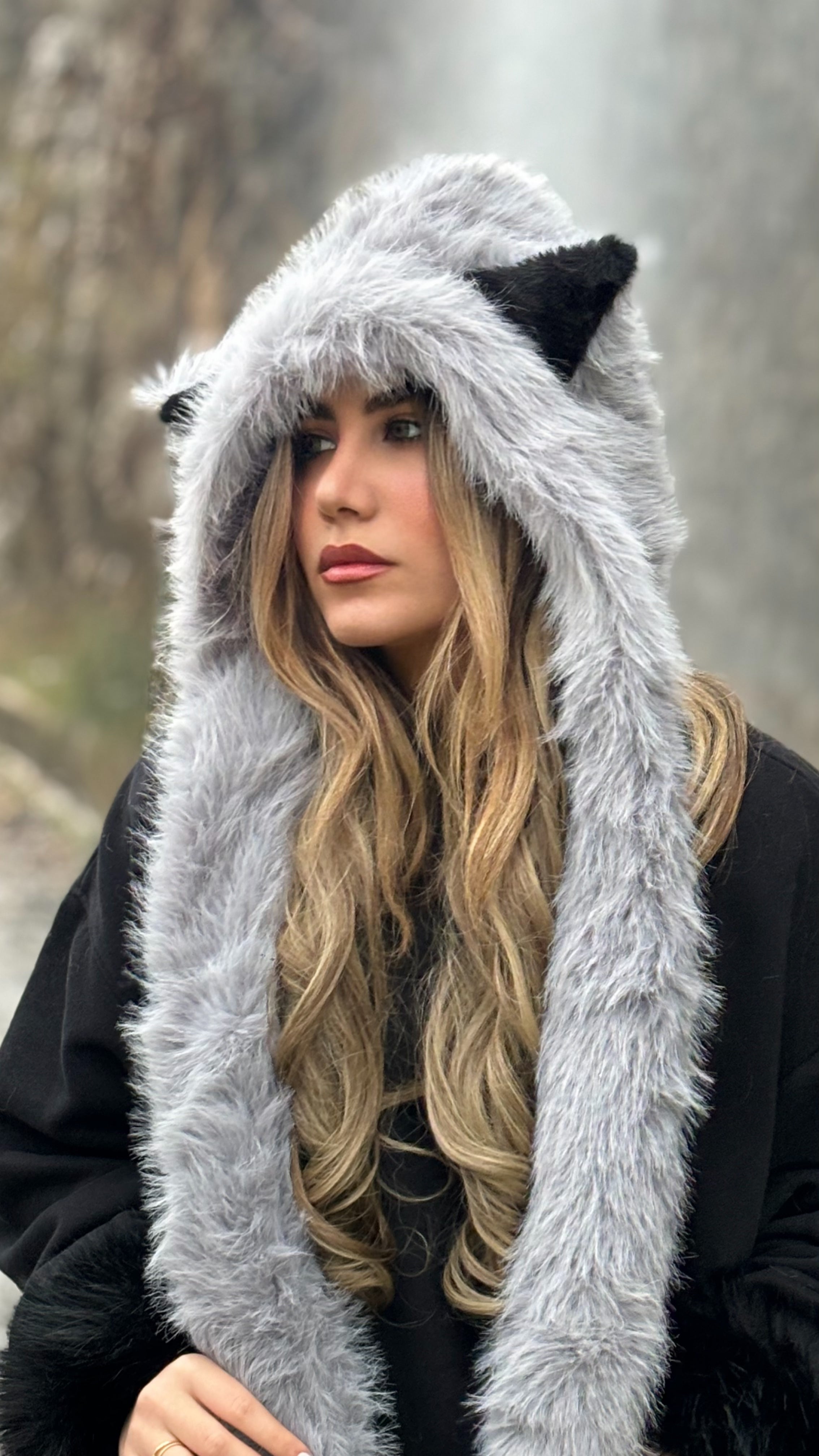 Snow Baby Hooded Scarf - Gray