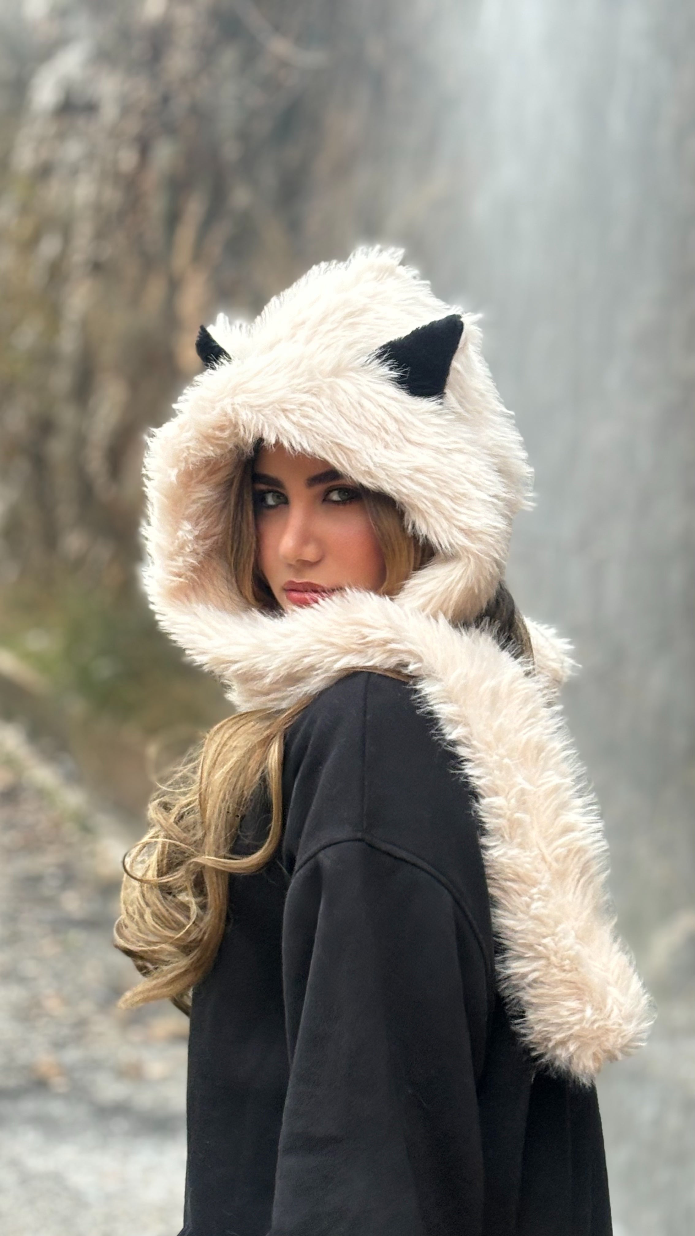 Snow Baby Hooded Scarf - Caramel